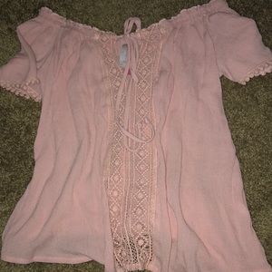 Off the shoulder pink top